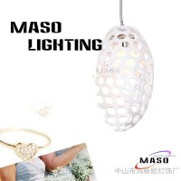 玛斯欧树脂恐龙蛋外形灯罩创意时尚镂空吊灯E27节能光源浪漫暖光MS-P1011